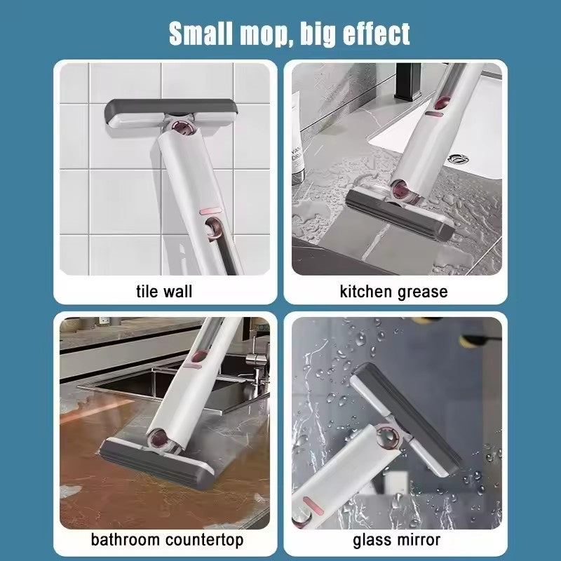Mini Mop Wiper Powerful Squeeze Mini Mop Folding Home Cleaning Mops