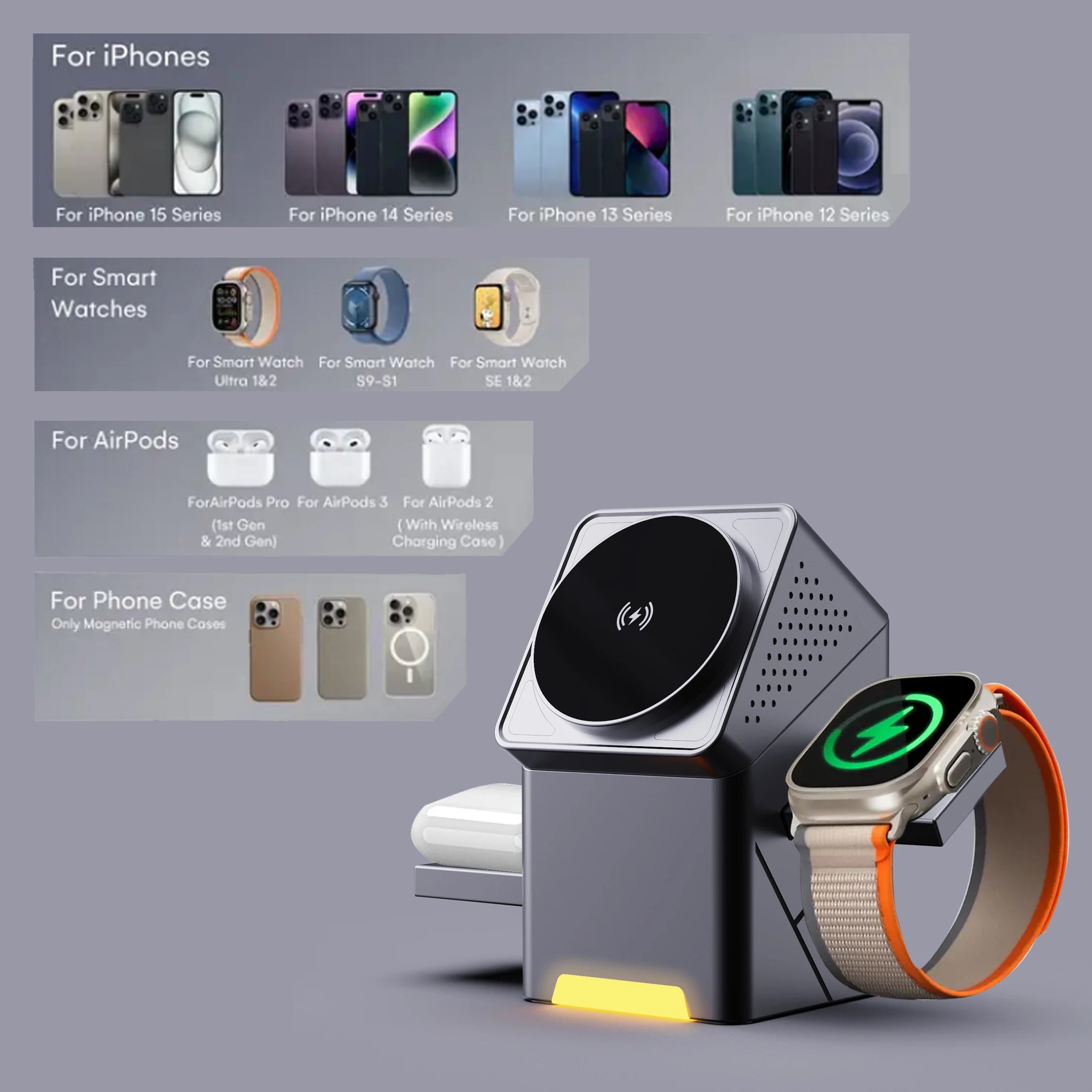 3 in 1 Wireless Charging Station