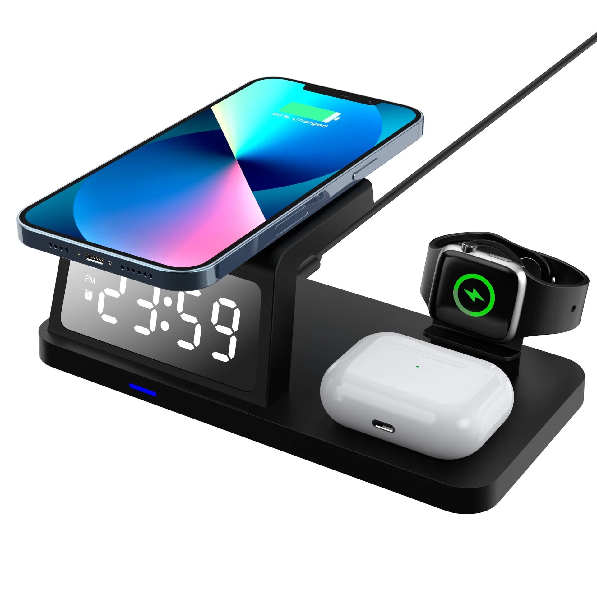 4-in-1 Wireless Charger with Clock
