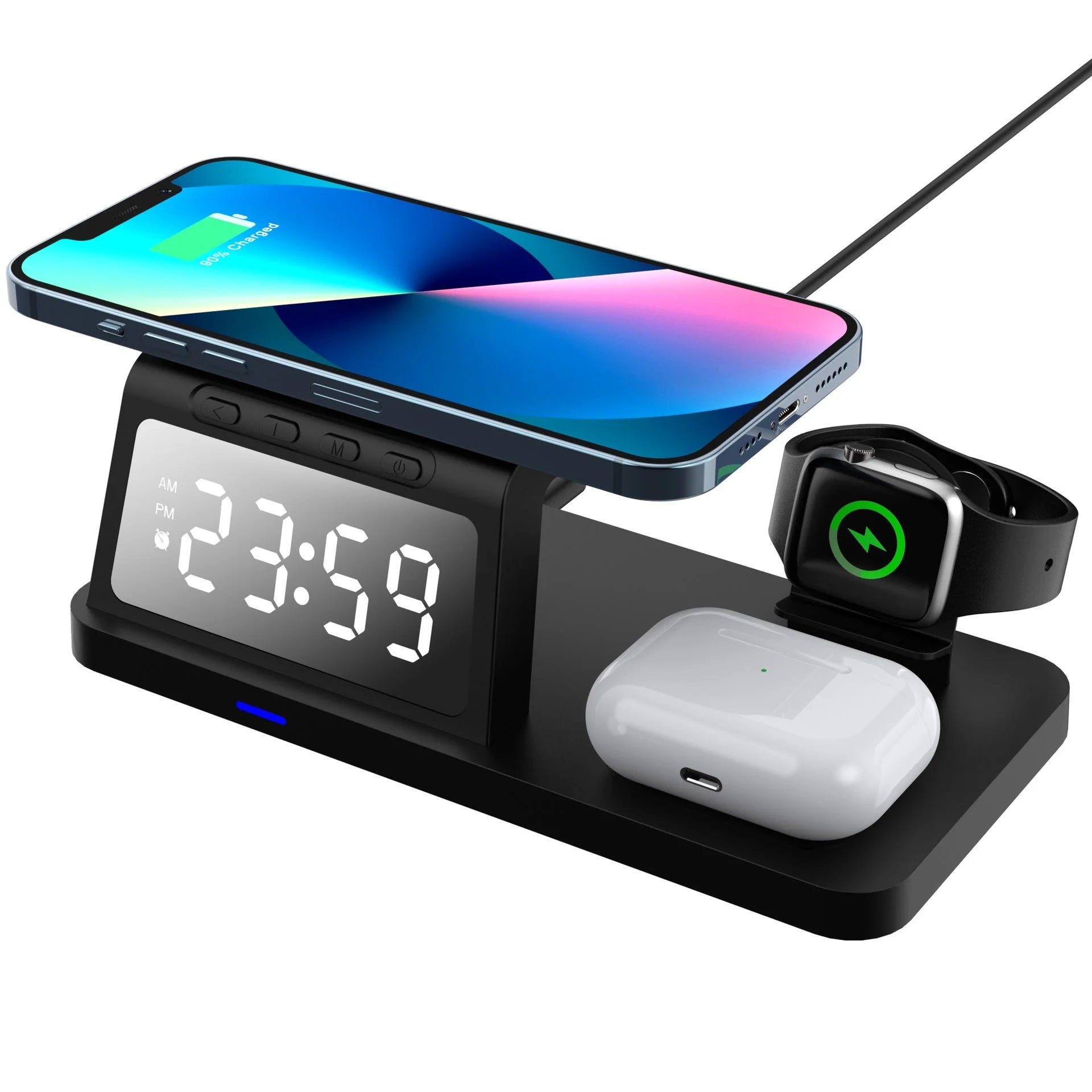 4-in-1 Wireless Charger with Clock